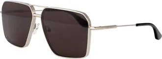 Alexander McQueen Mens Sunglasses Silver-Grey Metal Silver-Silver-Grey Silver/silver/grey