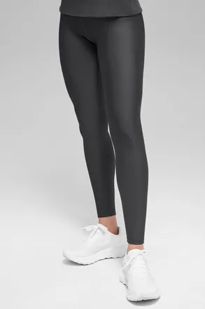 Alo | Airlift Winter Warm High-Waist Legging in Anthracite Grey, Size: Medium