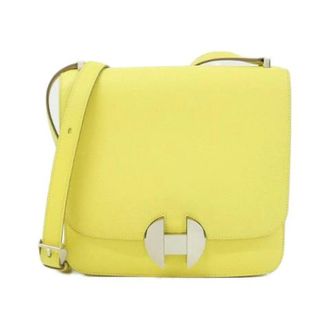 Herm&egrave;s Pre-owned 200220 Evercolor schoudertas - Dames - Pre-owned - Geel - Maat: ONE Size Leer