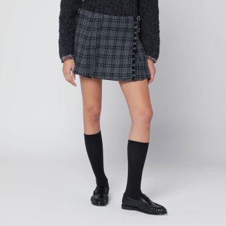 Durazzi Milano Mini gonna kilt con motivo check nera/bianca