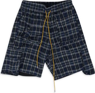 Rhude Blue Plaid Shorts