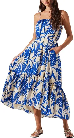 ASTR the Label Astr The Label Sarina Linen-Blend Midi Dress