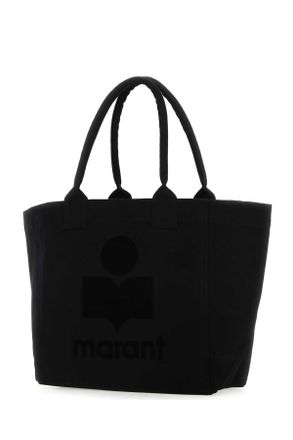 Isabel Marant Womens Black Cotton Small Yenky Shopping Bag Exterior: Borse A Mano