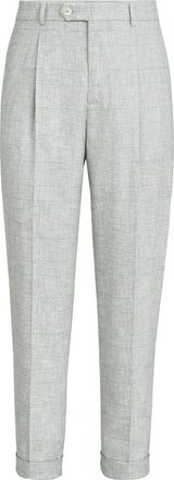 Brunello Cucinelli Prince of Wales trousers in Pearl Grey at Nordstrom, Size 58 It