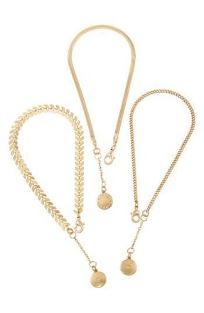 Vince Camuto Mixed Chain Anklets - Set of 3 in Gold Tone at Nordstrom Rack