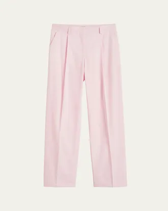 Toteme Slant-Pocket Pleated Straight-Leg Cotton Trousers