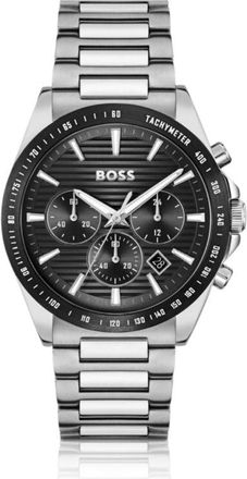 BOSS Steel-bracelet watch with black plating