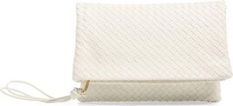Bottega Veneta Intrecciato Leather Pouch Clutch in Alabaster-Brass at Nordstrom