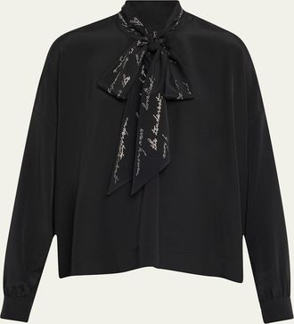 Libertine - Libertine Body Language Embellished Neck-Tie Blouse