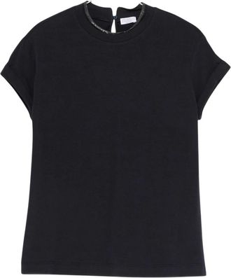 Brunello Cucinelli Blue Crew Neck Short Sleeves T-Shirt