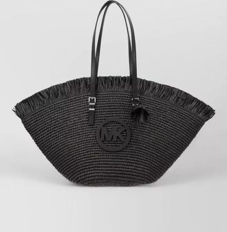 Michael Kors tote bag double handles fringe weave