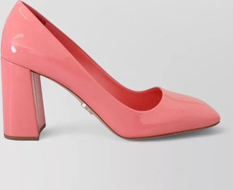 Prada patent leather block heel pumps