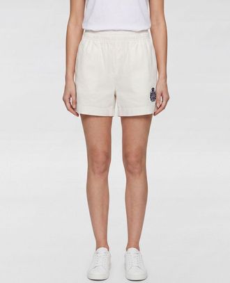 Sporty & Rich Pantaloncini in cotone con vita elasticizzata e logo a contrasto