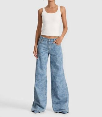 Alice & Olivia Amazing Baggy Jean In Laser Paisley