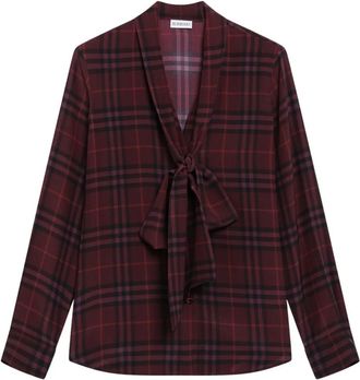 Burberry Rhiannon Chk Shirt - Dames - Blouses - Paars - XS - Overhemden
