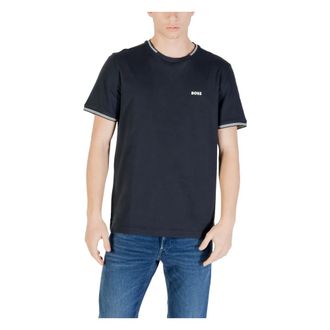 HUGO BOSS Hugo, T-Shirts, male, Blue, Size: 2XL Elegant Short-Sleeve T-Shirt for Men