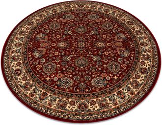 RugsX Rugsx - Alfombra De Lana Kashqai 4362 302 Circulo Ornamento Burdeos / Beige Red Circulo 120 Cm