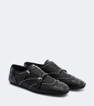 Fendi Studded leather monk strap shoes