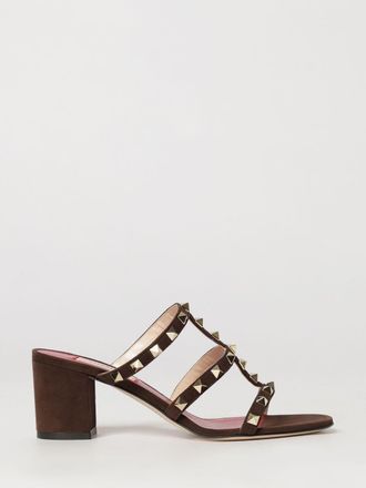 Valentino Garavani Rockstud Suede Leather Mule Sandals with Medium Heel