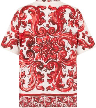 Dolce & Gabbana Mens Printed T-Shirt Red Cotton T-Shirts And Polos