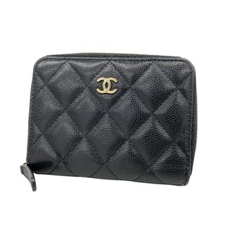 Chanel Black Grained Calfskin Wallet (Bi-Fold) (Pre-Owned)