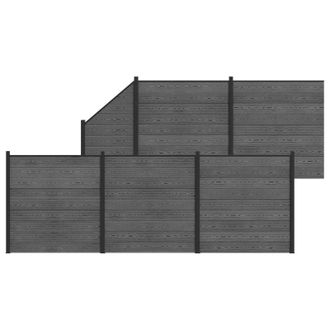 vidaXL Panel De Valla 6 Pcs Wpc Y Aluminio Gris Vidaxl