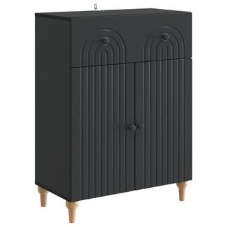 vidaXL Aparador Negro 66 X 34,5 X 90 Cm Madera De Ingenier&iacute;a Vidaxl