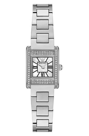 Emporio Armani Mother-of-Pearl Bracelet Watch, 26mm in Silver at Nordstrom