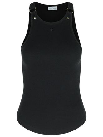 Courrèges Black Cotton Tank Top