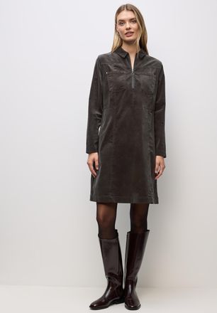 Street One Cordkleid STREET ONE, Damen, Gr. 38, N-Gr, deep roast braun, Cord, Obermaterial: 98% Baumwolle, 2% Elasthan, unifarben, normal kniefrei, Rundhals, Kle