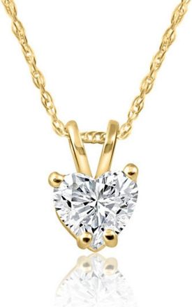 Pompeii3 1/2 Ct Heart shape Diamond Solitaire Necklace 14k Pendant Lab Grown