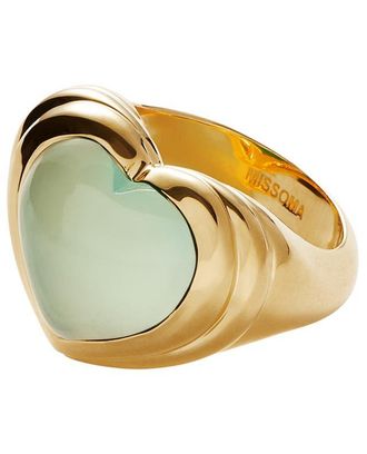 Missoma Goldener Ring mit Chalcedon Jelly Heart