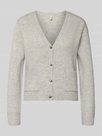 Only Oversized Strickjacke mit Woll-Anteil Modell RENE in Hellgrau Melange, Gr&ouml;&szlig;e M