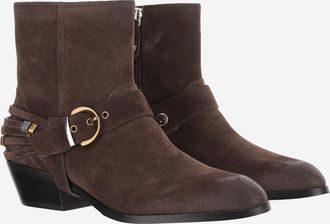 Pinko Womens Ankle Boots Jane O7 Suede Dark Brown Upper: Bovine Leather