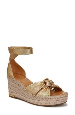 Franco Sarto Clementine Ankle Strap Platform Wedge Sandal in Gold at Nordstrom Rack, Size 8.5