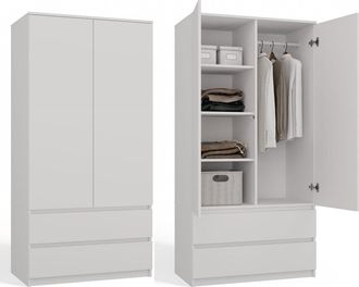 OEM Armario Blanco Mate Para Dormitorio U Oficina: Dise&ntilde;o Moderno, Construcci&oacute;n S&oacute;lida, Almacenamiento De Documentos Y Ropa