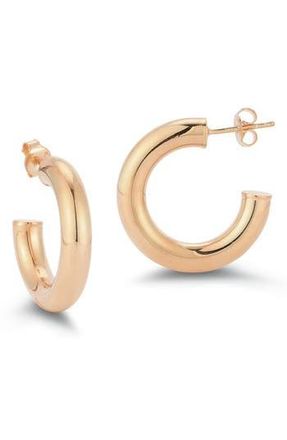 Glaze Jewelry 1-Inch Tube Hoop Earrings in Rose Gold at Nordstrom Rack