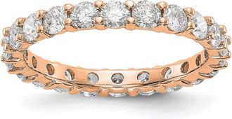 Diamond2Deal 14k Rose Gold Lab Grown Diamond Eternity Wedding Band Ring 2Ct Clarity- VS Color- G-H