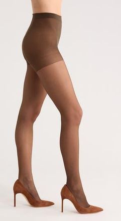 MeMoi Satin Sheer Control Top Pantyhose in Coffee at Nordstrom Rack, Size X-Large