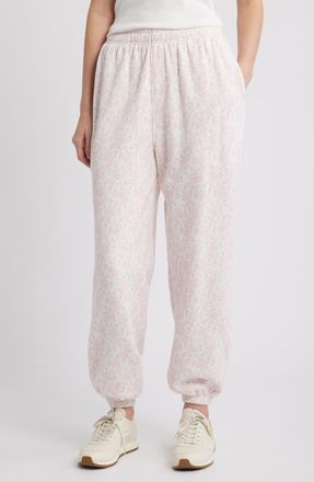 LoveShackFancy Lillia Ribbon Print Sweatpants in Chantilly at Nordstrom, Size Xx-Small