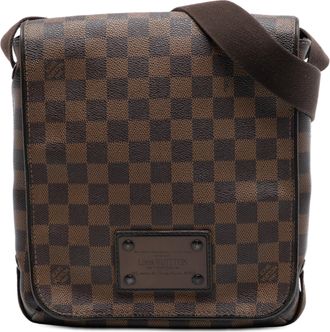 Louis Vuitton Pre-owned Womens Damier Ebene Brooklyn Pm - Dark Brown Textile - One Size