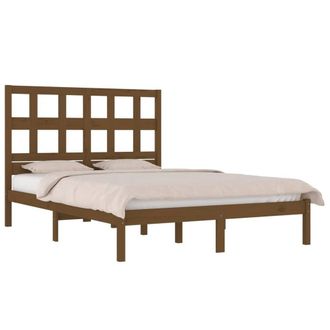 Berkfield Home Beautiful Bed Frame Honey Brown Solid Wood Pine 200x200 cm