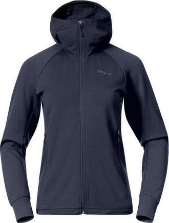 Bergans Rabot Merino Tech Midlayer Hoodie Merinohoodie f&uuml;r Damen | blau