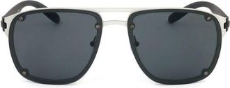 Bulgari Dark Grey Rectangular Mens Sunglasses BV5058 018/87 60