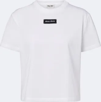 Miu Miu Logo cotton T-shirt