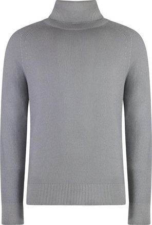 Malo Geribbelde Cashmere Coltrui Trui - Heren - Cashmere truien - Grijs - 2XL - Kasjmier - Truien & Vesten