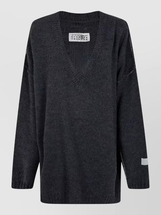 Maison Margiela v neck relaxed fit knit sweater