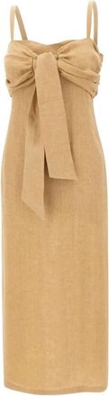 Marella Sheath Midi Dress - Dames - Casual kleedjes - Bruin - XS - Linnen - Kleedjes