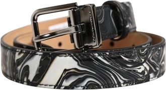 Dolce & Gabbana Marble Leather Metal Buckle Belt - Heren - Riemen - Veelkleurig - ONE Size - Leer - Accessoires