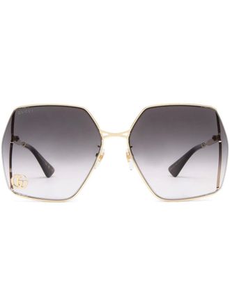Gucci Occhiali da sole con logo inciso - Giallo